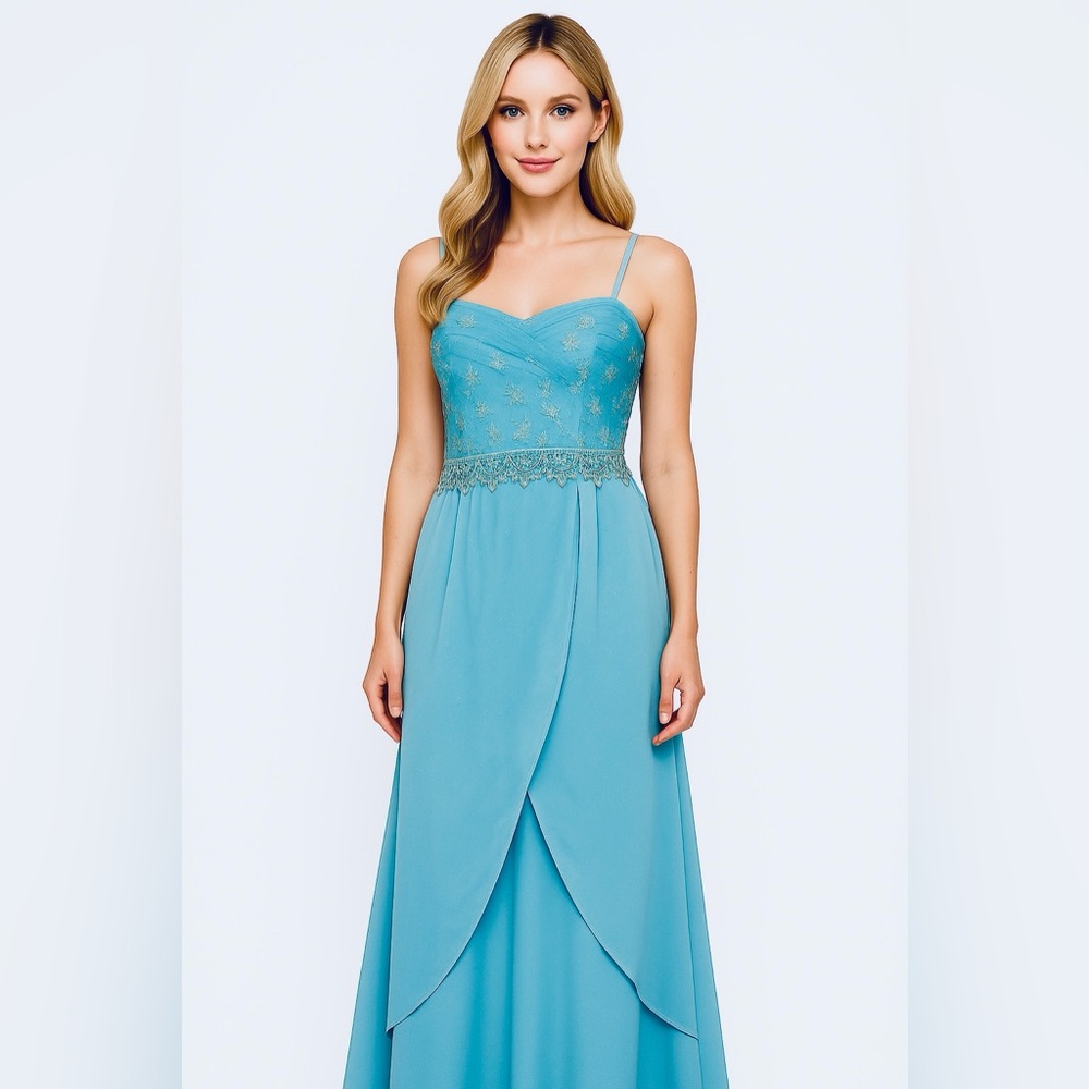 Princess Teal Blue Long Formal